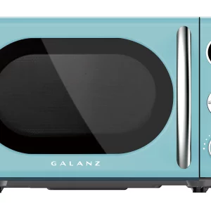 Galanz 0.7 Cu ft Retro Countertop Microwave Oven, 700 Watts, Blue, New