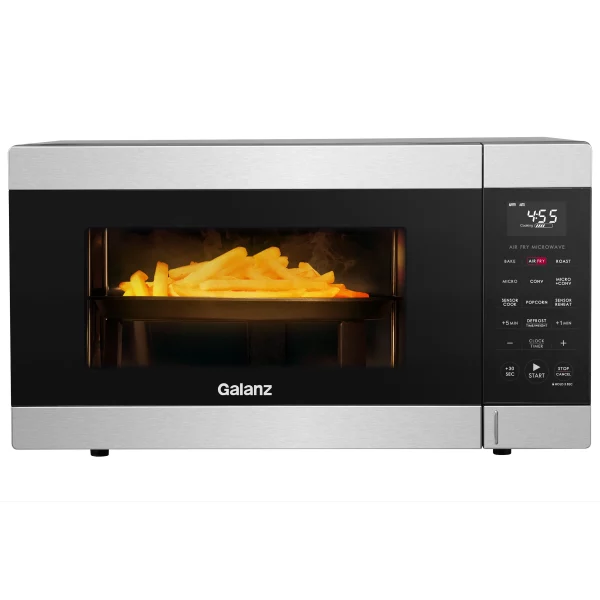 Galanz 1.2 Cu ft Air Fry + Sensor Cook Countertop Microwave Oven, 1000 Watts, Stainless Steel, New