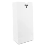 General #8 Paper Grocery Bag, 35lb White, Standard 6 1/8 x 4 1/6 x 12 7/16, 500 bags