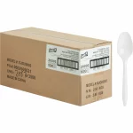 Genuine Joe Medium-Weight Cutlery Plastic Spoons, 1000 Pack, GJO20002
