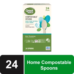 Great Value Disposable Compostable Spoon, 24 Count