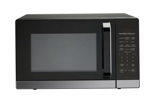 Hamilton Beach 1.4 Cu.ft. Microwave Oven, Black Stainless Steel, with Sensor