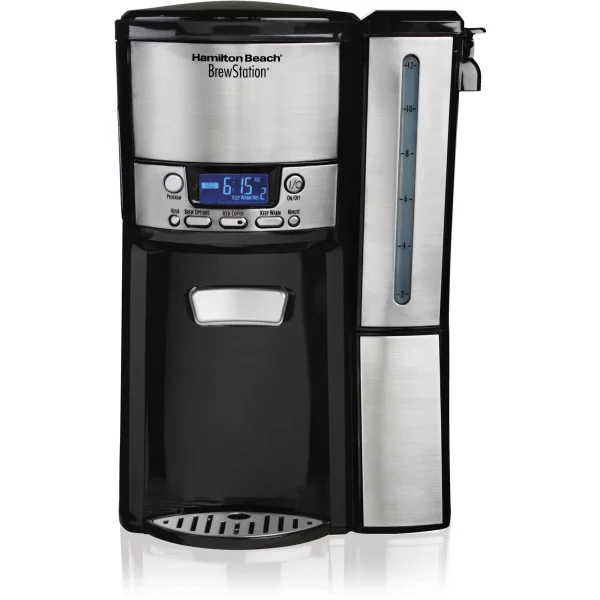 Hamilton Beach Brew Station 12 Cup Programmable Coffee Maker, Removable Reservoir, Stainless Steel, 47950