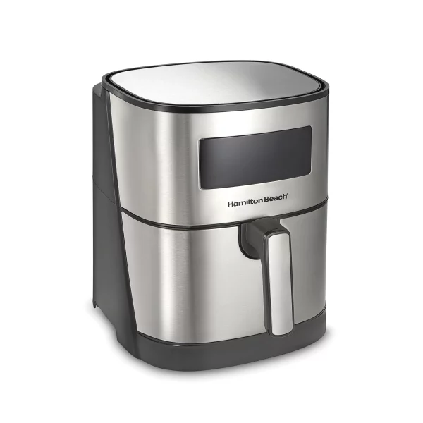 Hamilton Beach Digital Air Fryer, 5.8 Quart Capacity, Nonstick, Stylish Stainless Steel, 35075