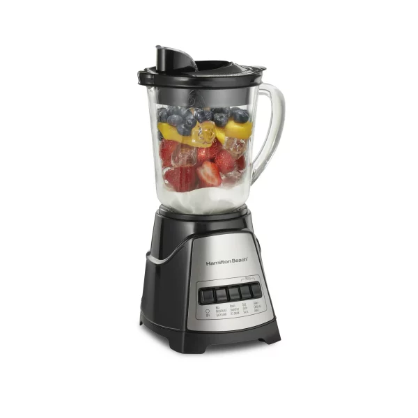 Hamilton Beach Power Elite Multi-Function Blender with Mess Free 40 oz. Glass Jar, 700 Watts, Black, 58148A