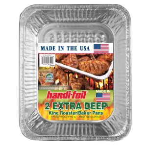 Handi-Foil Aluminum Foil Extra Deep King Roaster Baker, 2 Piece