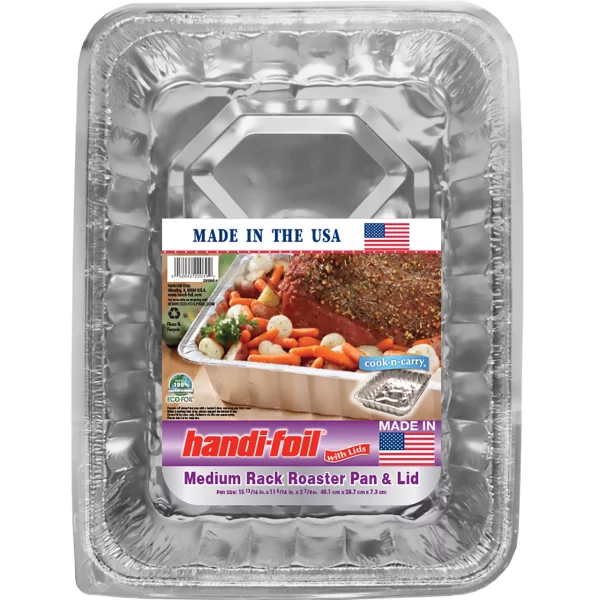 Handi-Foil Medium Aluminum Roaster Pan & Lid 1 Count