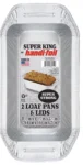 Handi-Foil Super King Aluminum Foil Loaf Pan with Handles and Lid, 2 count per pack