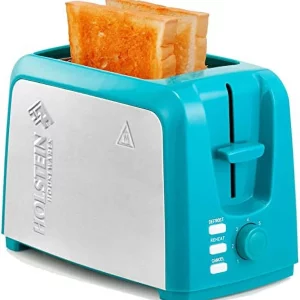 Holstein Housewares 2-Slice Toaster Teal with Defrost and Reheat Function
