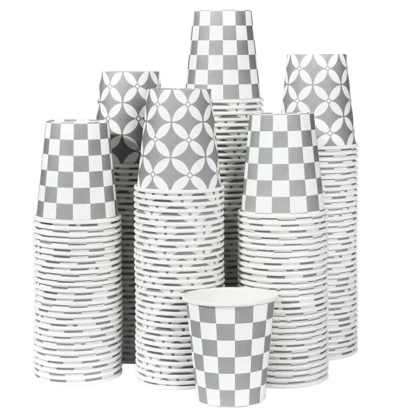 Lamosi Disposable Paper Cups Mouthwash Cups Espresso Cups Gray, 5 oz, 300 Count