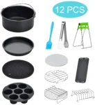 Lychee 12-Piece Air Fryer Accessory Set 3.8QT - 5.8QT