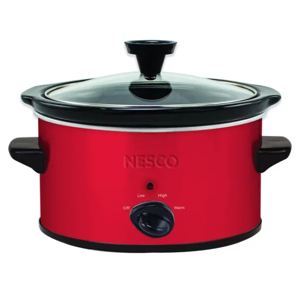 NESCO SC-150R Slow Cooker, 1.5 Quarts, Metallic Red