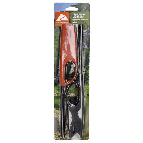 Ozark Trail Multipurpose BBQ Lighter – Red and Black - 2 Pack