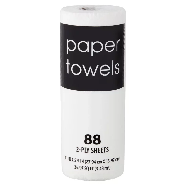 Paper Towels, 1 Roll, 88 Sheets, 2-Ply