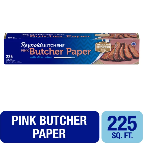 Reynolds Kitchens Pink Butcher Paper Wrap with Slide Cutter, 225 Square Feet