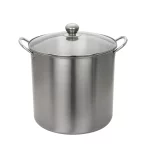 The Mainstays Stainless Steel 21.5 Quart Multi Use Food Canner with Tempered Glass Lid Silver
