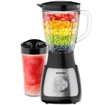 VAVSEA 1000W Countertop Blender for Shake and Smoothies, with 51oz Glass Jar & 20oz Travel Cup, 5 Speed Multifunctional Blenders for Kitchen Ice Crush Fruit Protein Drinks Vegetable, Silver