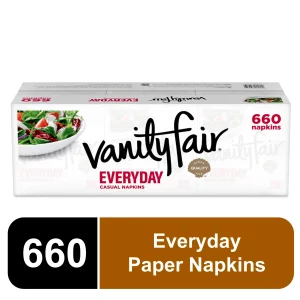 Vanity Fair Everyday Disposable Paper Napkins, White, 660 Count