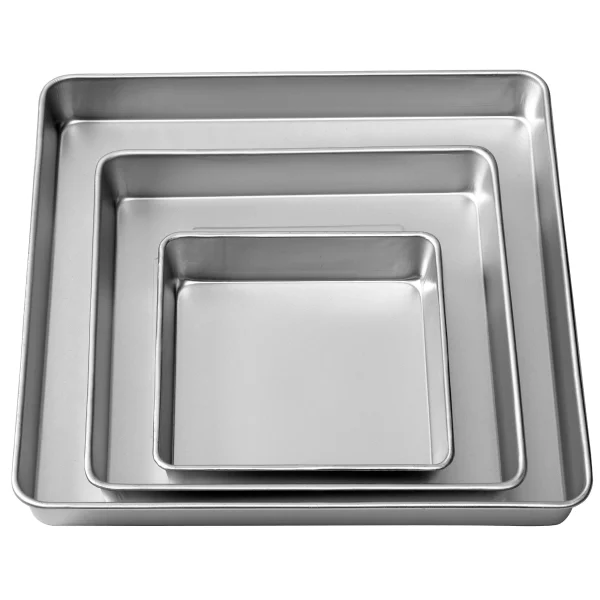 Wilton Performance Pans Square Cake Pans Set, 3 Piece - 8, 12 and 16-Inch Cake Pans