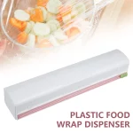 Wrap Cutter,Miuline Foil Dispenser Food Wrap Dispenser Plastic Wrap Cutter Foil and Cling Film Cutte Storage Kitchen,Household Reusable Food Plastic Wrap Dispenser with Cutter
