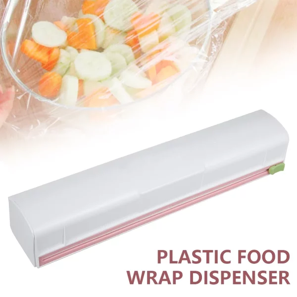 Wrap Cutter,Miuline Foil Dispenser Food Wrap Dispenser Plastic Wrap Cutter Foil and Cling Film Cutte Storage Kitchen,Household Reusable Food Plastic Wrap Dispenser with Cutter