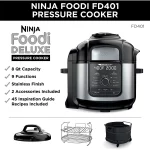 Ninja® Foodi™ TenderCrisp 9-in-1 8-Quart Deluxe XL Pressure Cooker, Stainless Steel FD401