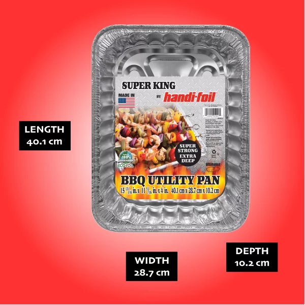 Handi-Foil Super King Aluminum Extra Deep BBQ Utility Pan, 1 Count Per Pack