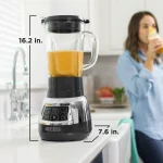 BLACK+DECKER Quiet Blender with Cyclone® Glass Jar, BL1400DG-P