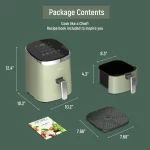 Air Fryer, Fabuletta 4.2QT Air Fryer Oven With 9 Customizable Smart Cooking Programs, Shake Reminder, 450°F Digital Airfryer,Tempered Glass Display, Nonstick & Dishwasher-Safe Basket