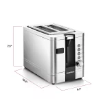 Chefman 2-Slice Digital Pop-Up Toaster, Stainless Steel, Bagel Sized Slots, Removable Crumb Tray