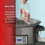 BLACK+DECKER 7-Quart Digital Slow Cooker with Temperature Probe + Precision Sous-Vide , Stainless, SCD7007SSD