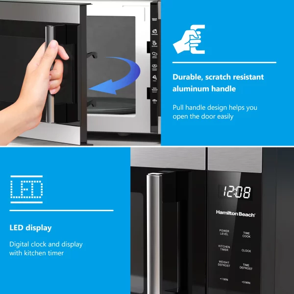 Hamilton Beach 1.6 Cu ft Sensor Cook Countertop Microwave Oven in Stainless Steel, New