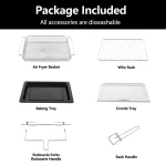 CUSIMAX 10-in-1 Air Fryer Oven, 24QT Convection Oven, Toaster Combo Oven with Rotisserie & Dehydrator, Rich Accessories, Silver