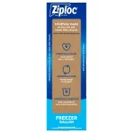 Ziploc® Brand Freezer Bags with New Stay Open Design, Gallon, 60, Patented Stand-up Bottom, Easy to Fill Freezer Bag, Unloc a Free Set of Hands in the Kitchen, Microwave Safe, BPA Free