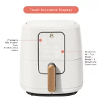 Beautiful 6-Quart Air Fryer with TurboCrisp Technology and Touch-Activated Display, White Icing by Drew Barrymore