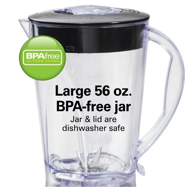 Hamilton Beach Smoothie Blender, 56 oz. Jar, 10 Speeds, New, Black, 50190F
