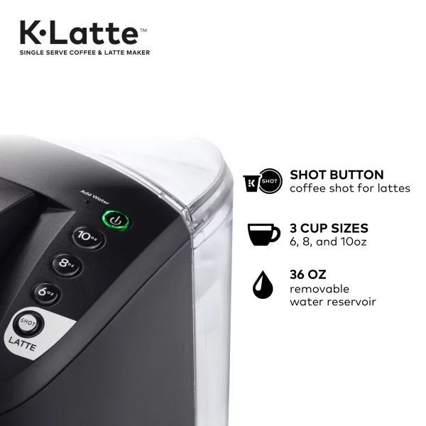 Keurig K-Latte Single Serve K-Cup Coffee and Latte Maker, Black