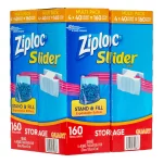 Ziploc Slider Storage Bags, Quart, 40 Count x4 (160 Total)