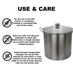 The Mainstays Stainless Steel 21.5 Quart Multi Use Food Canner with Tempered Glass Lid Silver