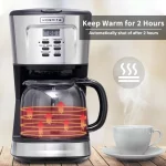 Kognita 12 Cup Coffee Maker, Programmable Coffee Machine & Ice Tea Maker with Glass Carafe, Drip Coffee Pot, Auto Keep Warm, Anti-Drip, 900W Quick Brew, Strength Control, Black and Silver