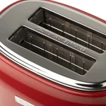 HADEN Dorset 2-Slice Wide Slot Stainless Steel Retro Toaster, Red