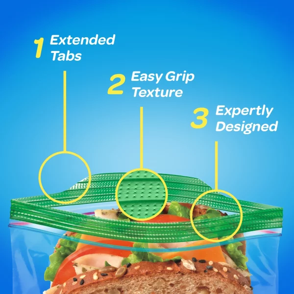 Ziploc Brand Sandwich Bags XL with Grip 'n Seal Technology, 30 Count