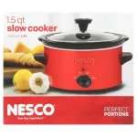 NESCO SC-150R Slow Cooker, 1.5 Quarts, Metallic Red