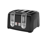 Black & Decker 4 Slice Toaster, Extra Wide Slots, Black, T4569B