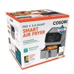 COSORI Pro II 5.8-Quart Smart Air Fryer, 12-in-1, Walmart Exclusive Bonus, Voice Control, Light Gray