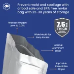 10 Wallaby MRE Mylar Bags with Zipper - Bundle - 0.35 Gallon (7.5 Mil) with 10 400cc - Silver
