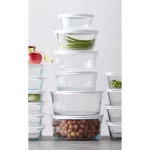 Simply Store 18-Piece Glass Storage Set with Assorted Colored Lids