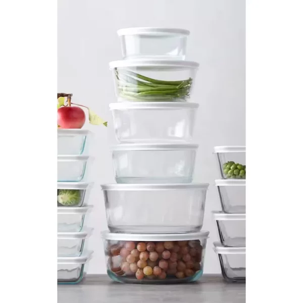 Simply Store 18-Piece Glass Storage Set with Assorted Colored Lids