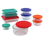 Simply Store 18-Piece Glass Storage Set with Assorted Colored Lids