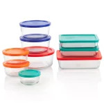 Simply Store 18-Piece Glass Storage Set with Assorted Colored Lids